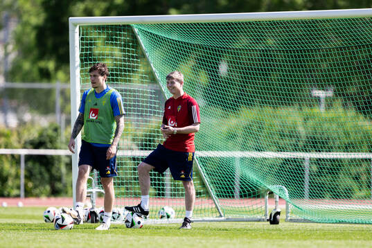 Victor Nilsson Lindelöf and Head coach Jon Dahl Tomasson