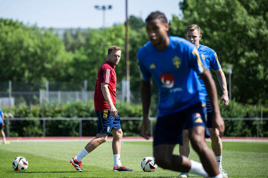 Assistant coach Sebastian Larsson of the Swedish men's