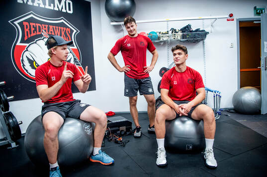 under en träning på gymmet med Malmö Redhawks