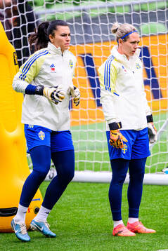 Goalkeeper Zecira Musovic and Goalkeeper Jennifer Falk of