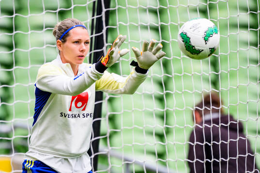 Goalkeeper Jennifer Falk of Sweden