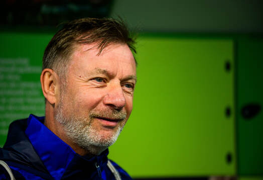 Head coach Peter Gerhardsson of Sweden is interviewed by