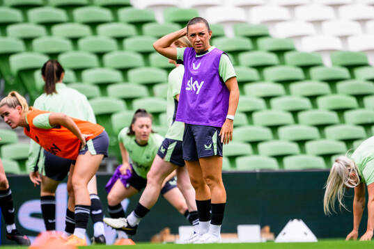 Katie McCabe of Ireland at a training session