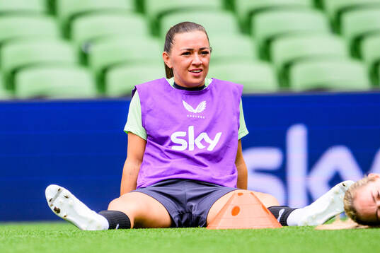 Katie McCabe of Ireland at a training session