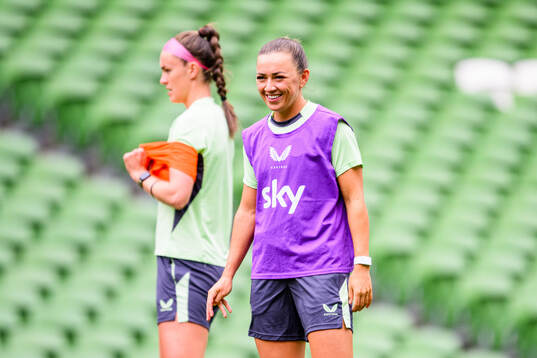 Katie McCabe of Ireland at a training session
