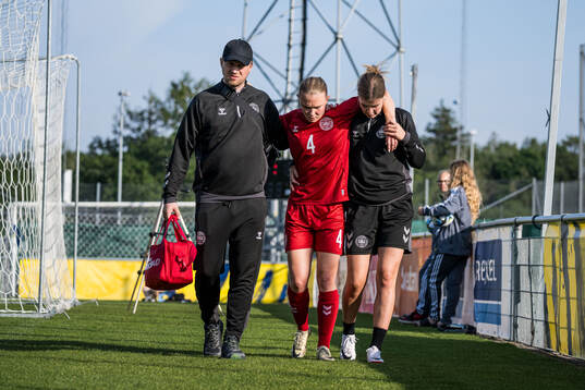 Andrea Termansen of Denmark leaves the pitch