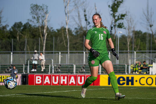 Goalkeeper Sofie Hoffman of Denmark