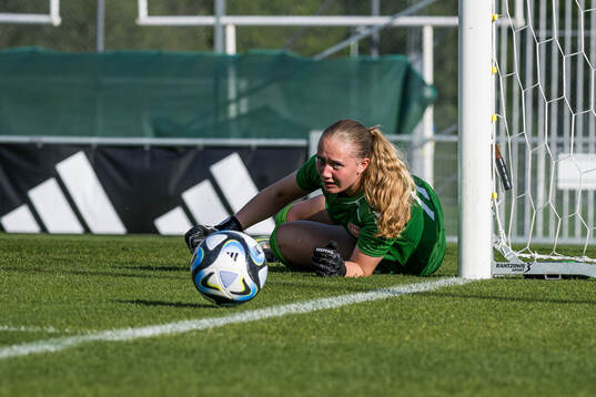 Goalkeeper Sofie Hoffman of Denmark