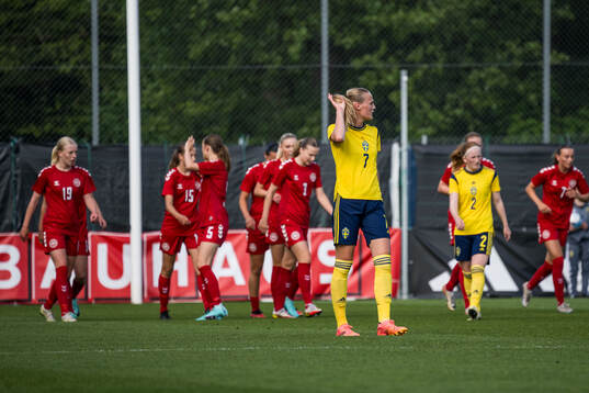 Lykke Ihrfelt of Sweden looks dejected