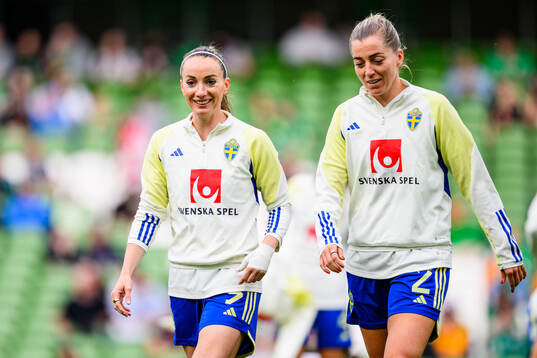 Kosovare Asllani and Linda Sembrant of Sweden
