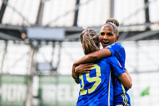 Johanna Rytting Kaneryd of Sweden celebrates with Madelen