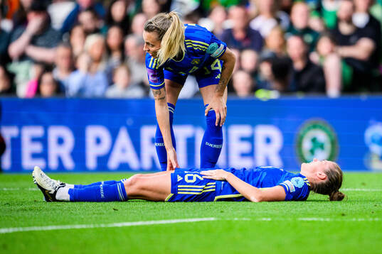 Filippa Angeldahl of Sweden in pain