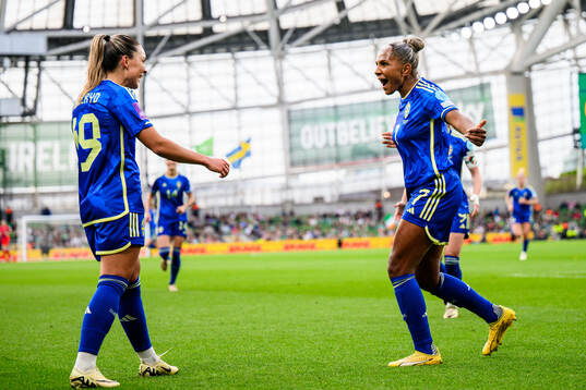 Johanna Rytting Kaneryd of Sweden celebrates with Madelen