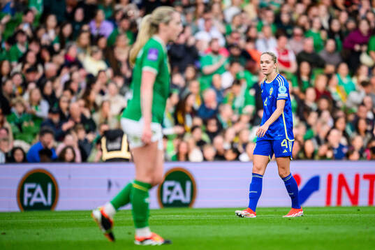 Hanna Lundkvist of Sweden looks dejected