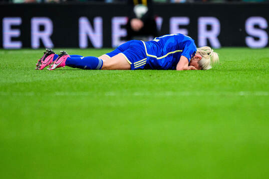Jonna Andersson of Sweden in pain