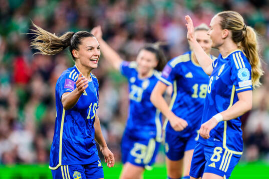 Johanna Rytting Kaneryd of Sweden celebrates with Matilda