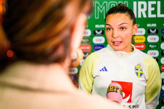 Johanna Rytting Kaneryd of Sweden is interviewed by the