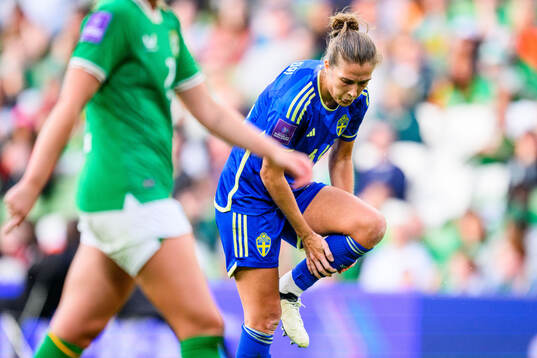Filippa Angeldahl of Sweden looks dejected