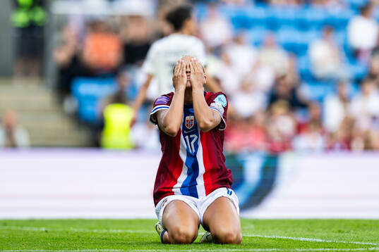 Celin Bizet Ildhusøy of Norway looks dejected