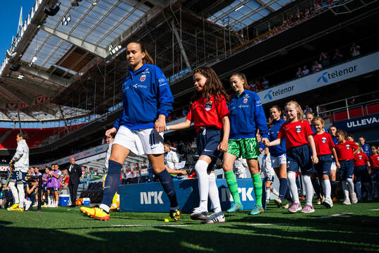 Guro Reiten of Norway enters the pitch