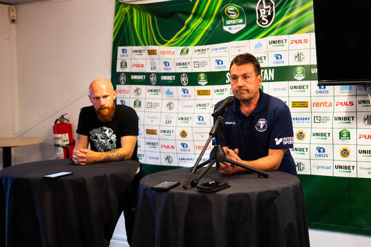Landskronas tränare Max Mölder och Trelleborgs tränare