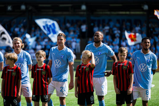 Malmö FFs Sebastian Nanasi, Erik Botheim, Isaac Kiese