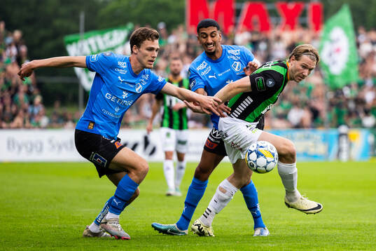 Halmstads Villiam Granath och Amir Al-Ammari mot GAIS