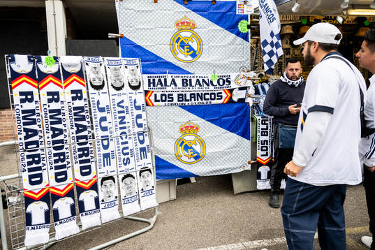 General view outside the stadium prior to the UEFA
