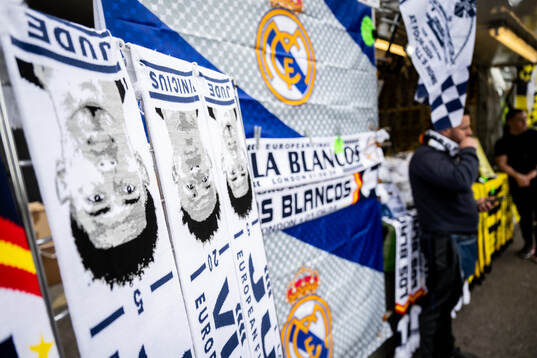 General view outside the stadium prior to the UEFA