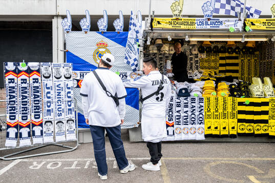 General view outside the stadium prior to the UEFA