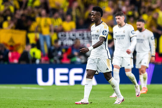 Vinicius Junior of Real Madrid looks dejected