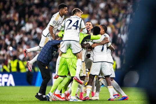 Players of Real Madrid celebrates