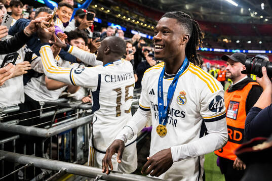 Eduardo Camavinga of Real Madrid celebrates