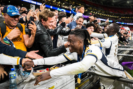 Eduardo Camavinga of Real Madrid celebrates