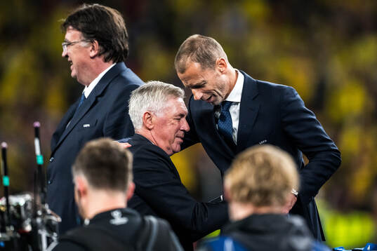 Head coach Carlo Ancelotti of Real Madrid and UEFA