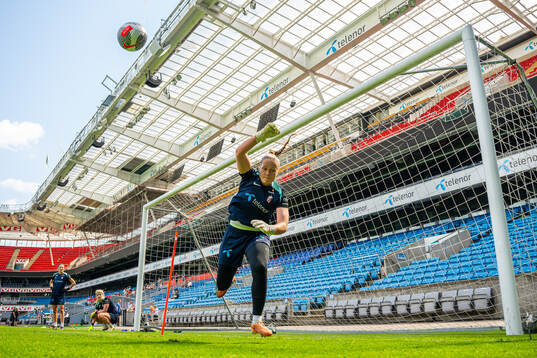 Goalkeeper Aurora Mikalsen of the Norwegian women's