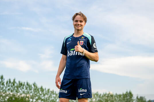 Andreas Schjelderup of the Norwegian national football team