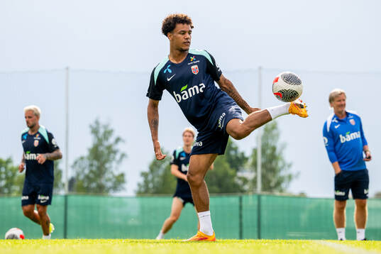 Oscar Bobb of the Norwegian national football team