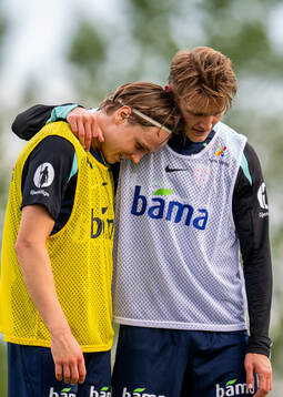 Andreas Schjelderup and Martin Ødegaard of the Norwegian
