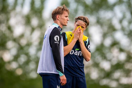Martin Ødegaard and Andreas Schjelderup of the Norwegian