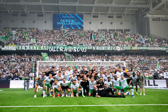 Hammarbys spelare jublar