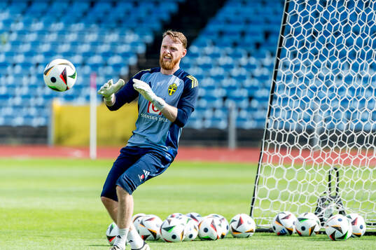 Goalkeeper Viktor Johansson of Sweden