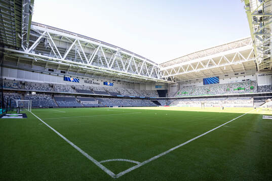 Generell vy på Tele2 Arena innan fotbollsmatchen i