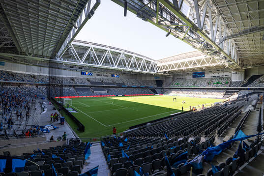 Generell vy på Tele2 Arena innan fotbollsmatchen i