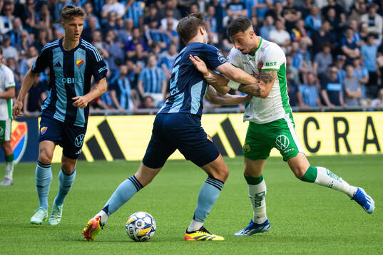 Djurgårdens Miro Tenho och Hammarbys Viktor Dukanovic