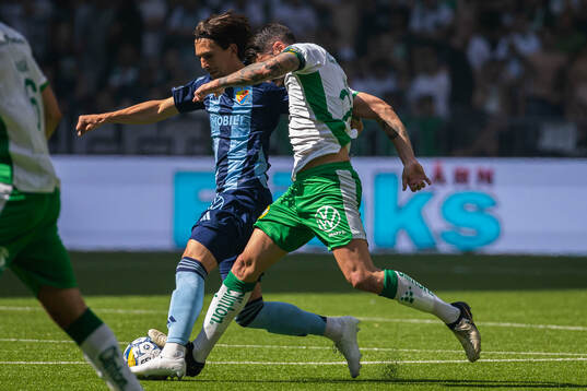 Djurgårdens Gustav Wikheim och Hammarbys Nahir Besara