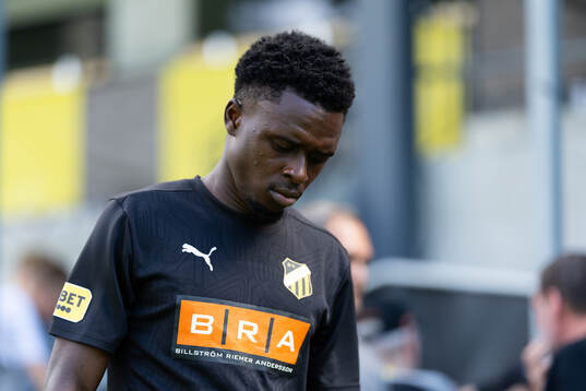 Häckens Zeidane Inoussa innan fotbollsmatchen i