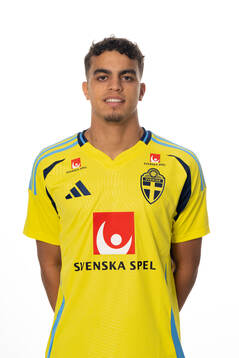 Yasin Ayari of the Swedish national football team poses for