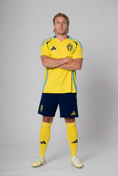 Emil Forsberg of the Swedish national football team poses