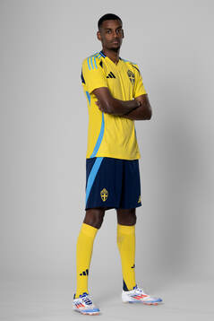 Alexander Isak of the Swedish national football team poses